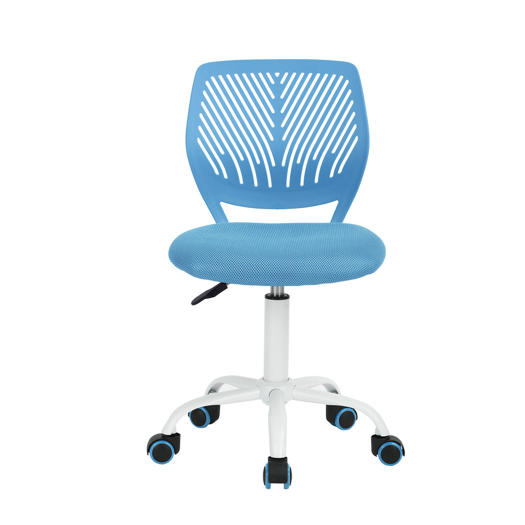 Blue & White Adjustable Height Office Chair | Swivel, Rolling, Cool Modern Style