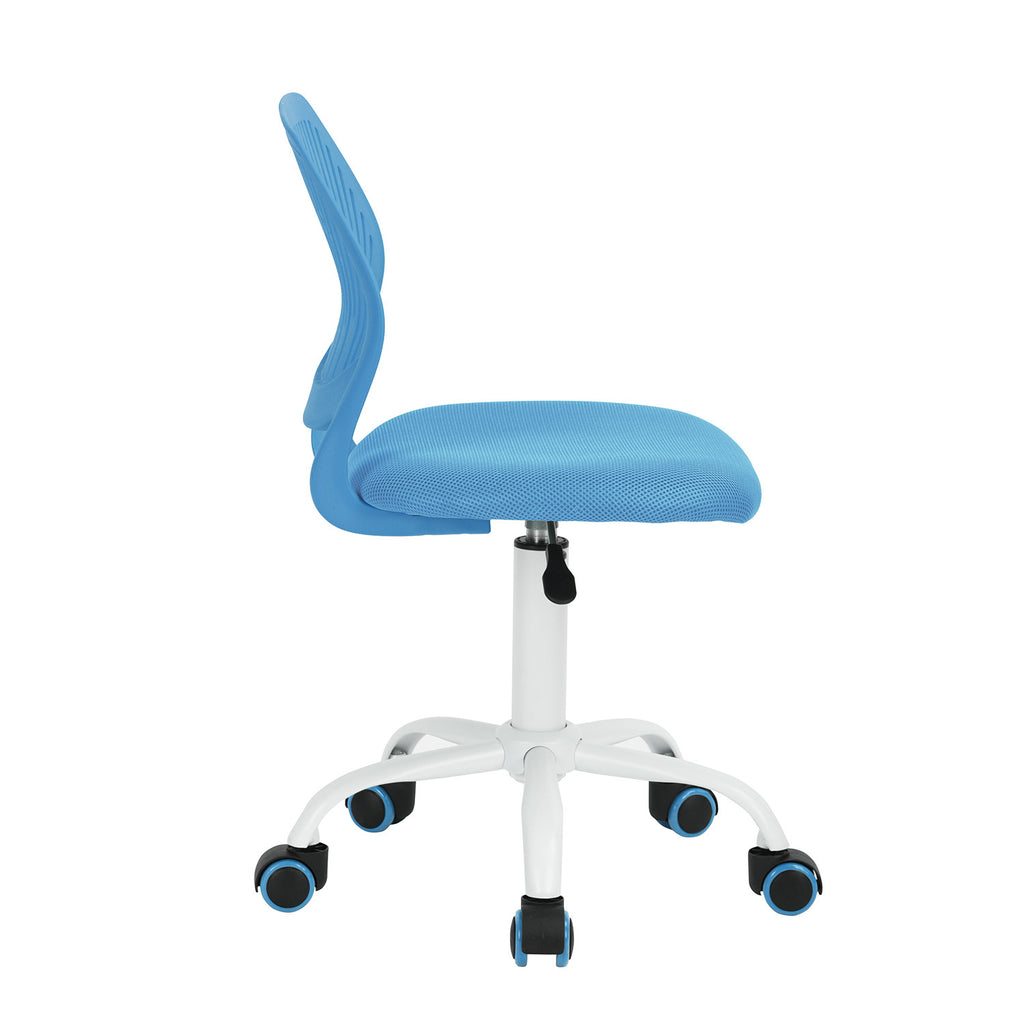 Blue & White Adjustable Height Office Chair | Swivel, Rolling, Cool Modern Style