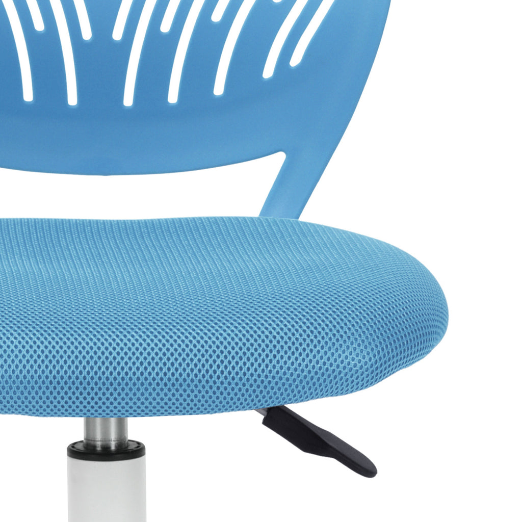 Blue & White Adjustable Height Office Chair | Swivel, Rolling, Cool Modern Style