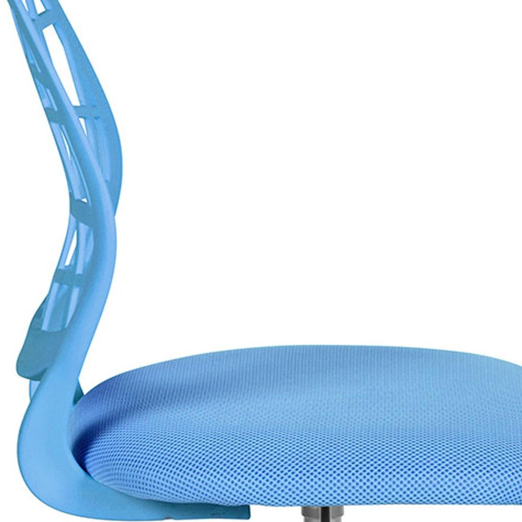 Blue & White Adjustable Height Office Chair | Swivel, Rolling, Cool Modern Style