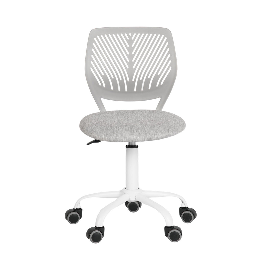 Gray & White Adjustable Height Office Chair | Swivel, Rolling, Minimalist Style