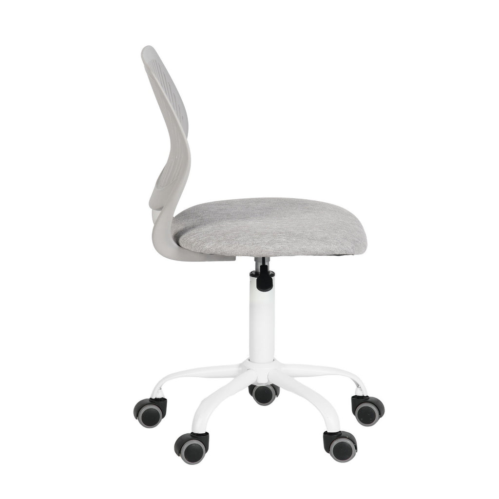 Gray & White Adjustable Height Office Chair | Swivel, Rolling, Minimalist Style