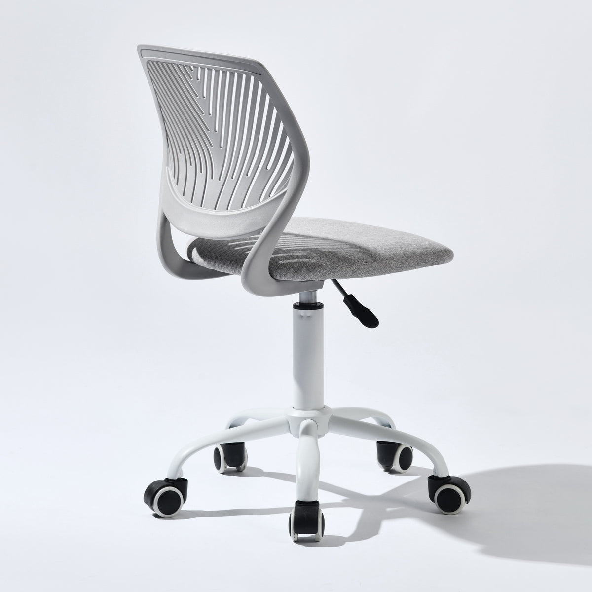 Gray & White Adjustable Height Office Chair | Swivel, Rolling, Minimalist Style