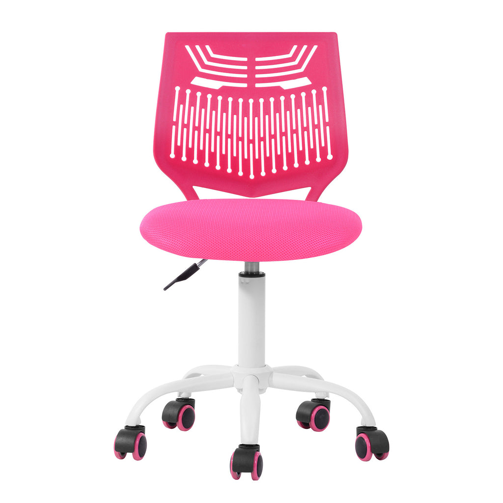 Fuchsia & White Adjustable Height Office Chair | Swivel, Rolling, Vibrant Bold Design