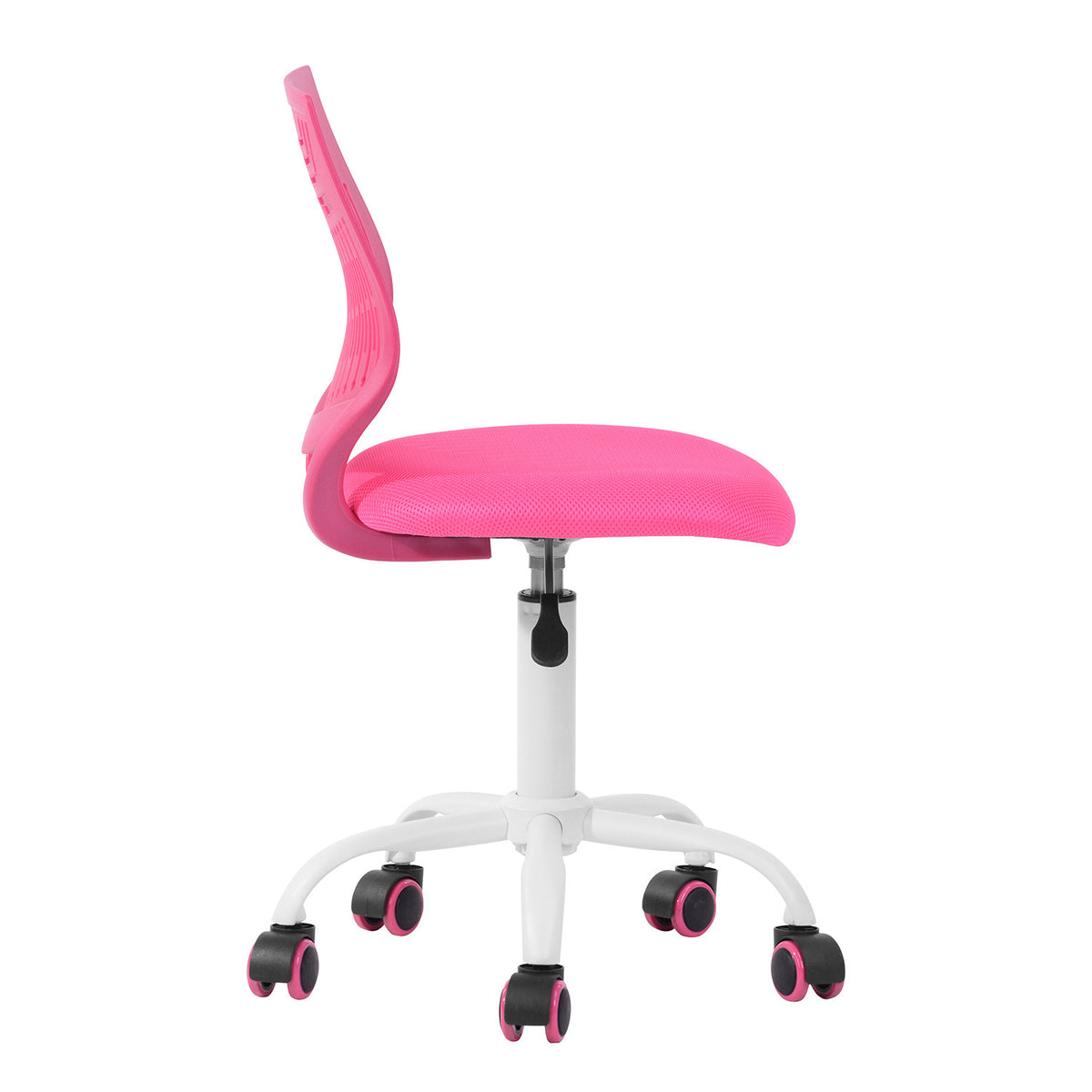Fuchsia & White Adjustable Height Office Chair | Swivel, Rolling, Vibrant Bold Design