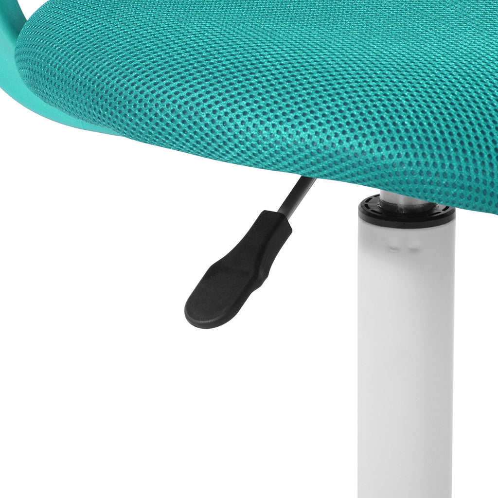Aqua & White Adjustable Height Office Chair | Swivel, Rolling, Fresh Cool Tones