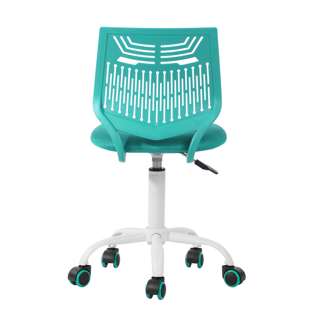 Aqua & White Adjustable Height Office Chair | Swivel, Rolling, Fresh Cool Tones