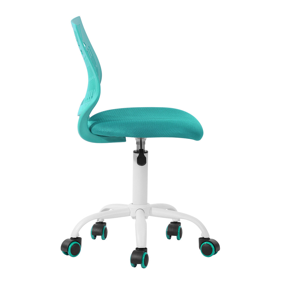 Aqua & White Adjustable Height Office Chair | Swivel, Rolling, Fresh Cool Tones