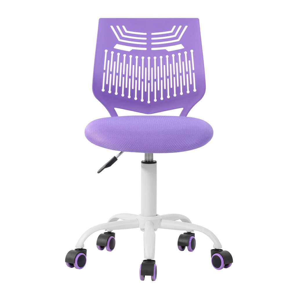 Purple & White Adjustable Height Office Chair | Swivel, Rolling, Bold Ergonomic Style