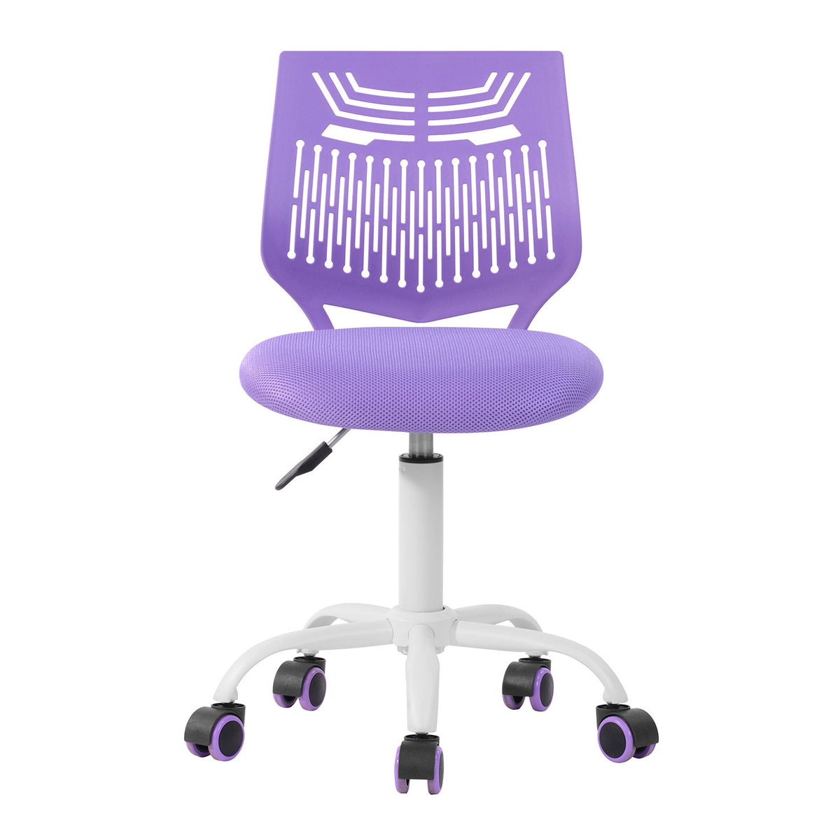 Purple & White Adjustable Height Office Chair | Swivel, Rolling, Bold Ergonomic Style