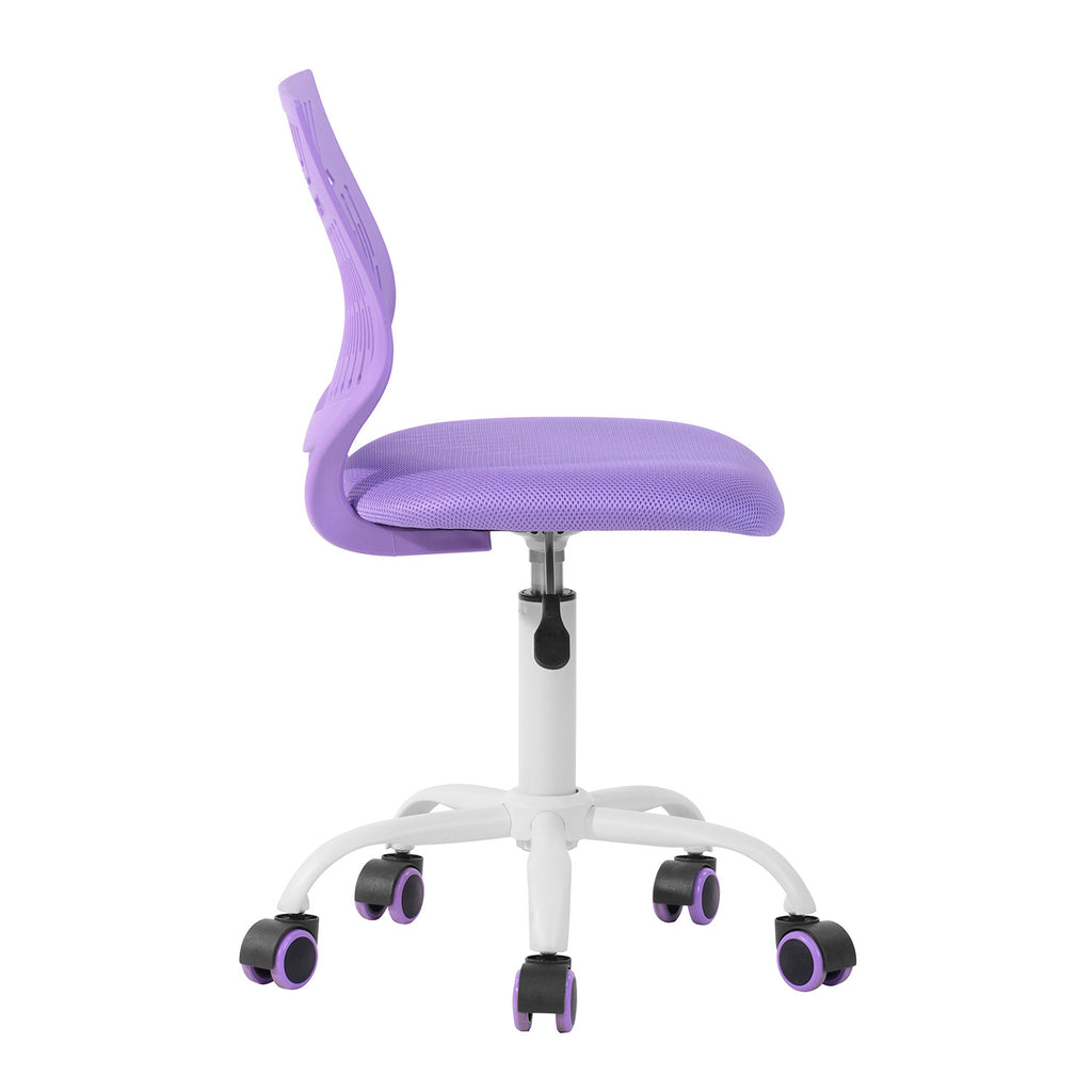 Purple & White Adjustable Height Office Chair | Swivel, Rolling, Bold Ergonomic Style