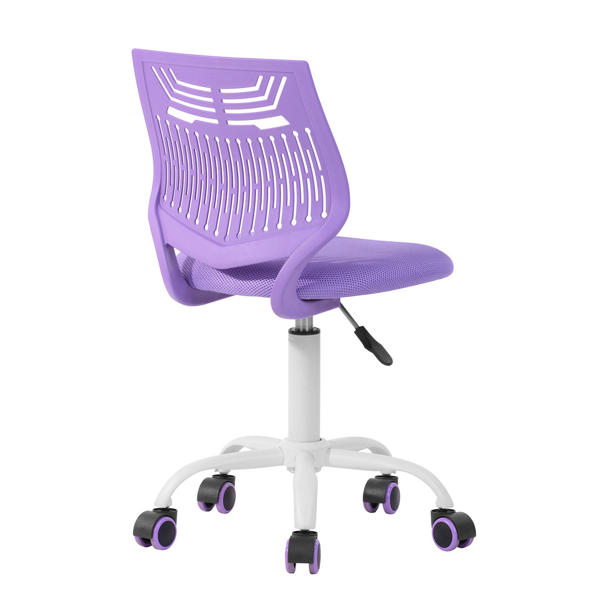 Purple & White Adjustable Height Office Chair | Swivel, Rolling, Bold Ergonomic Style