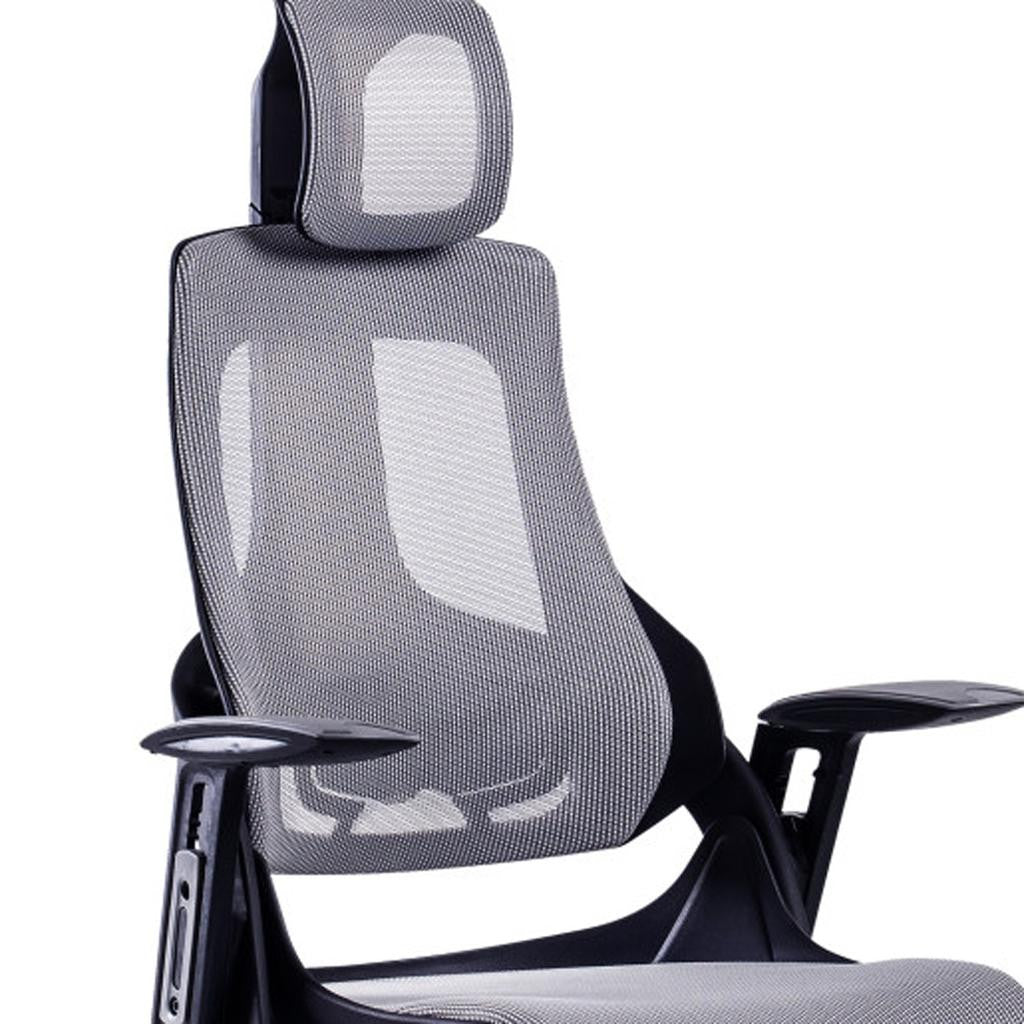 Gray & Black Adjustable Height Executive Office Chair | Swivel, Rolling, Premium Comfort