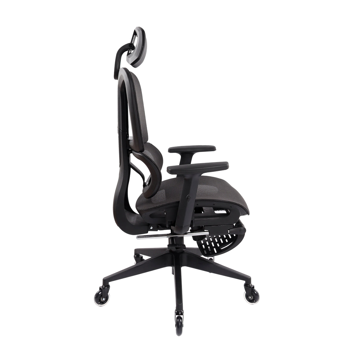 Black Adjustable Height Office Chair with Footrest | Swivel, Rolling, Full Ergonomic Support