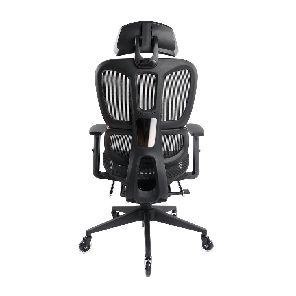 Black Adjustable Height Office Chair with Footrest | Swivel, Rolling, Full Ergonomic Support