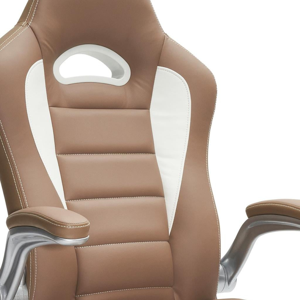 Camel Adjustable Height Office Chair | Swivel, Rolling, Warm Neutral Ergonomic Design