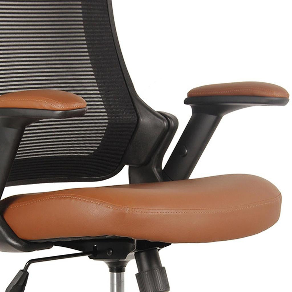 Brown Adjustable Height Office Chair | Swivel, Rolling, Warm Ergonomic Comfort