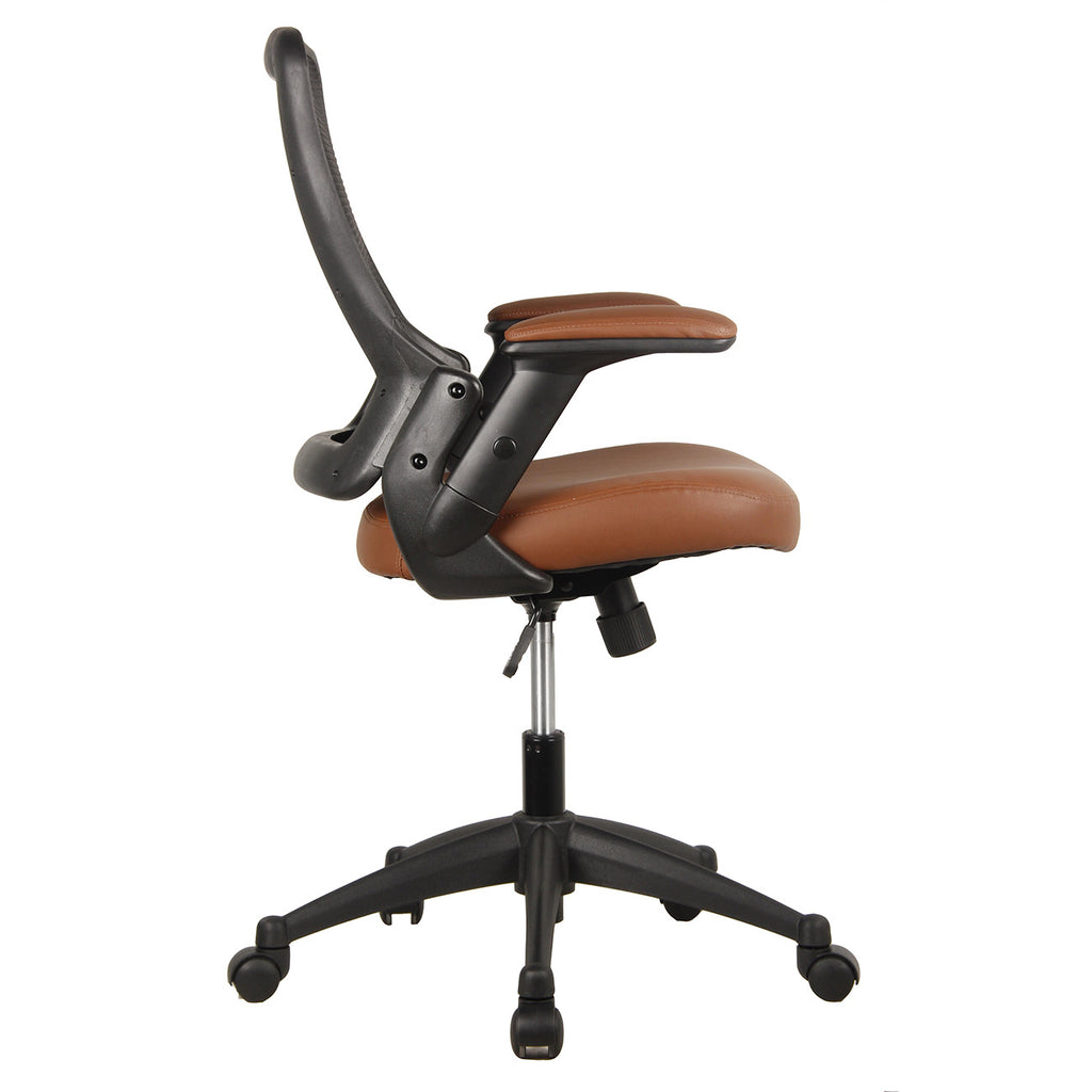 Brown Adjustable Height Office Chair | Swivel, Rolling, Warm Ergonomic Comfort