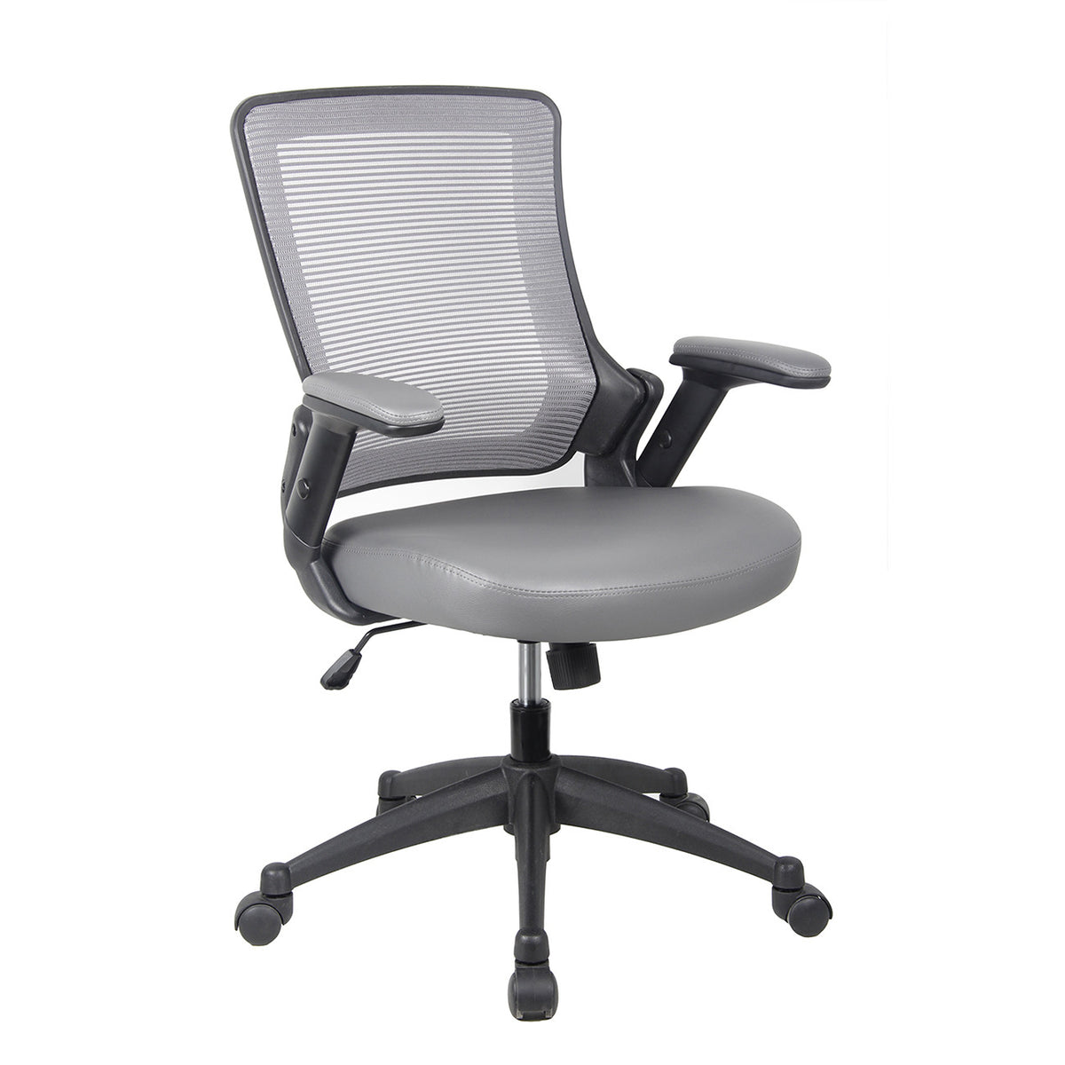 Gray Adjustable Height Office Chair | Swivel, Rolling, Neutral Modern Design