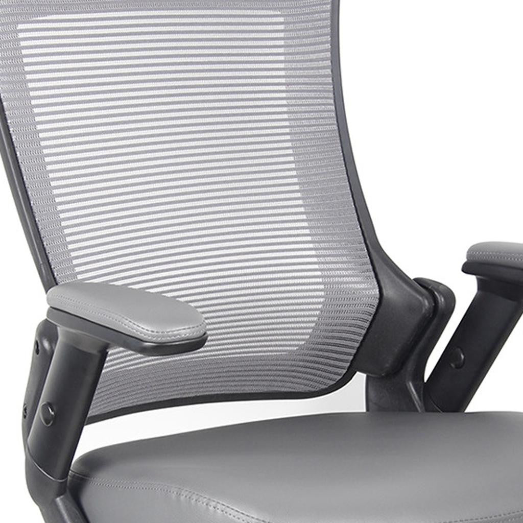 Gray Adjustable Height Office Chair | Swivel, Rolling, Neutral Modern Design