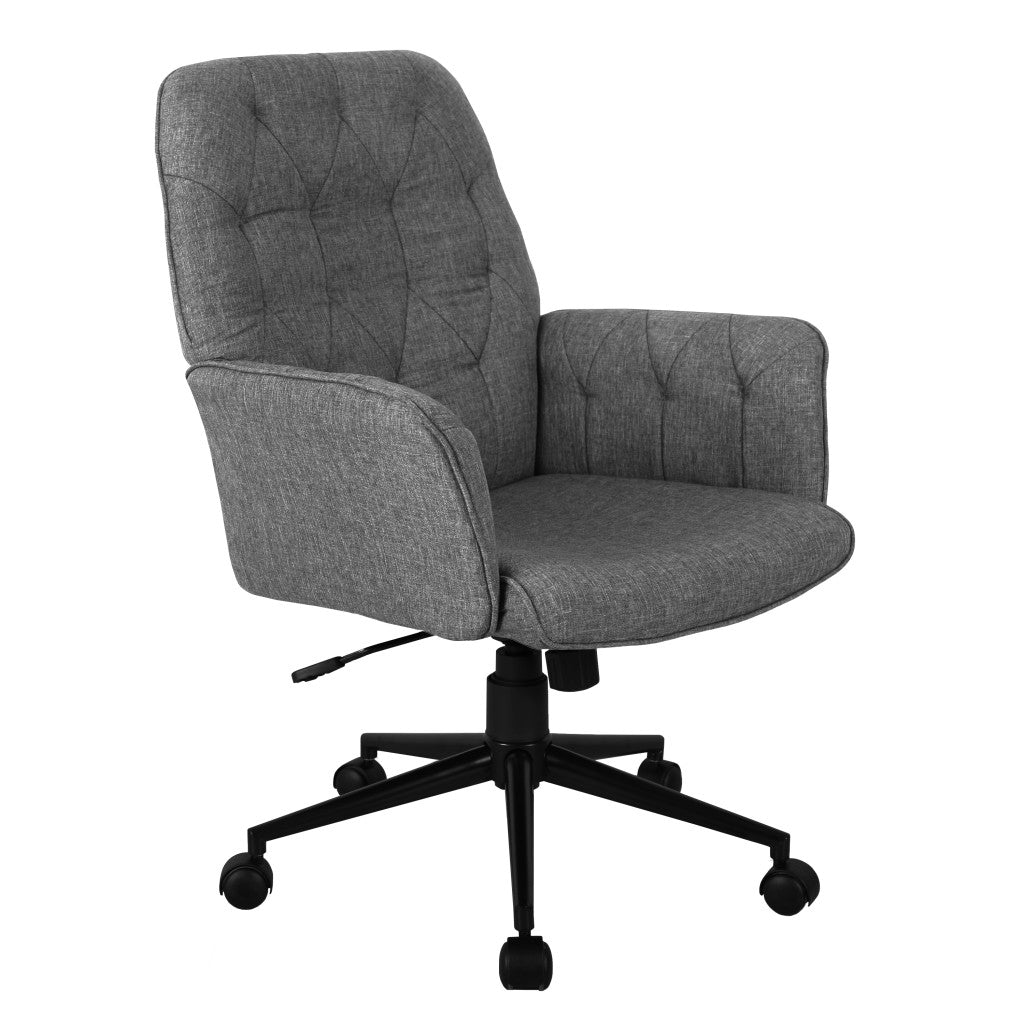Gray Adjustable Height Office Chair | Swivel, Rolling, Clean Neutral Style