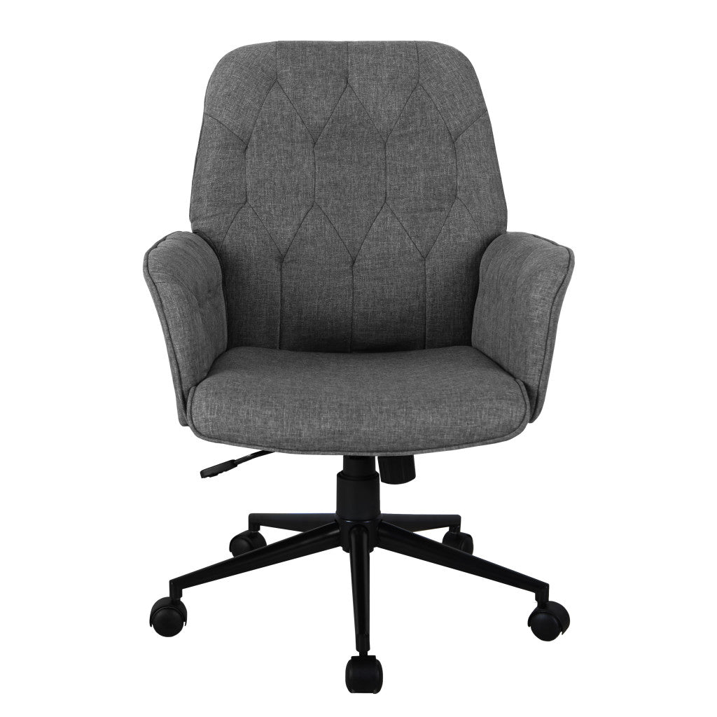 Gray Adjustable Height Office Chair | Swivel, Rolling, Clean Neutral Style