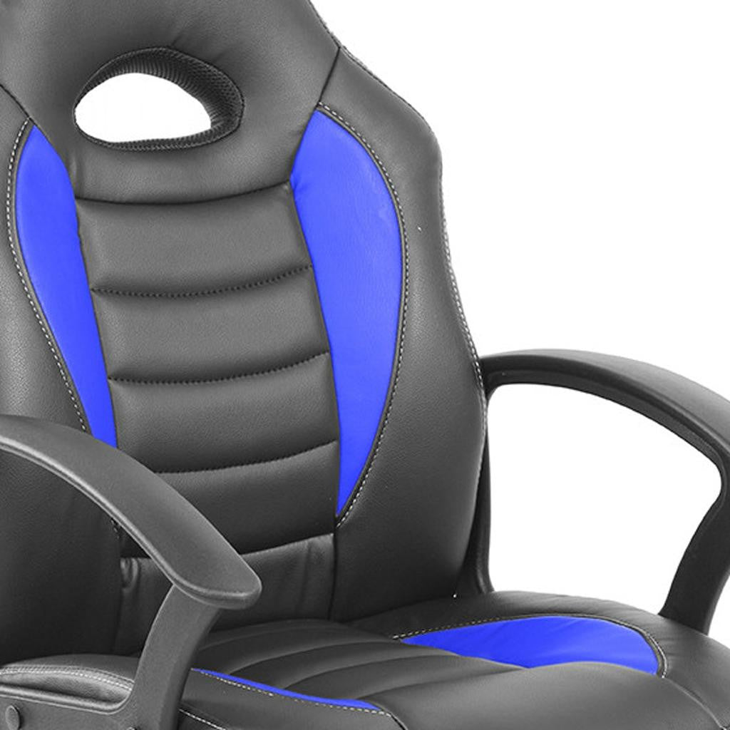 Blue Adjustable Height Gaming Chair | Swivel, Rolling, Ergonomic Racing Style