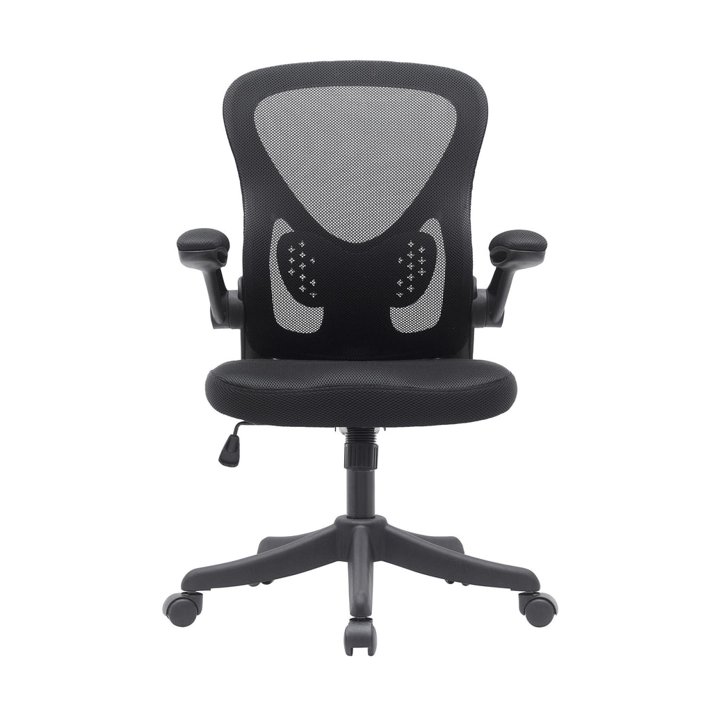 Black Swivel Rolling Office Chair | Streamlined Design, Caster Wheels