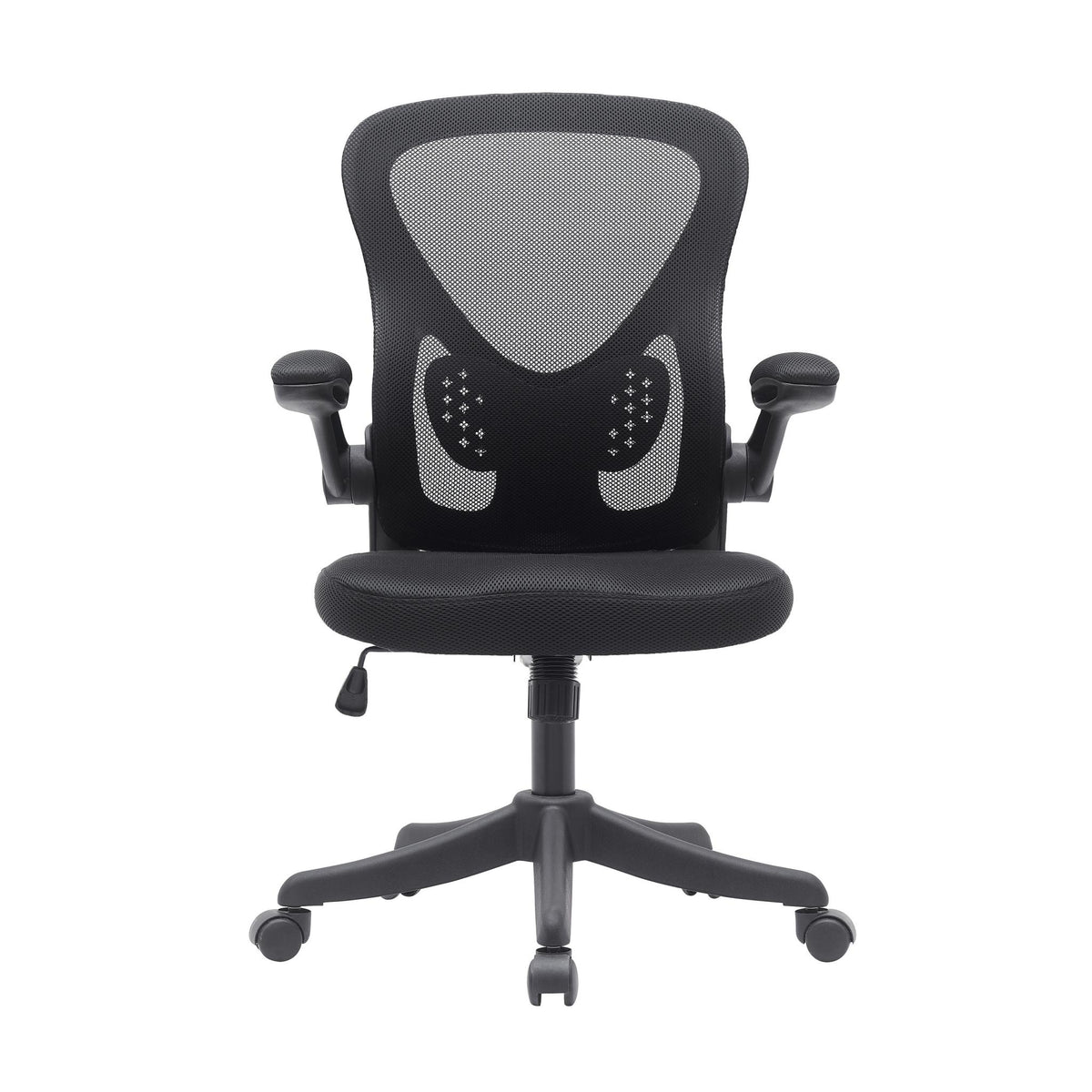 Black Swivel Rolling Office Chair | Streamlined Design, Caster Wheels