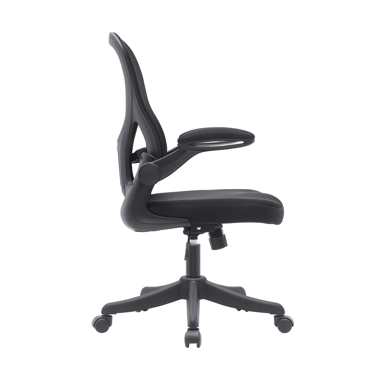 Black Swivel Rolling Office Chair | Streamlined Design, Caster Wheels