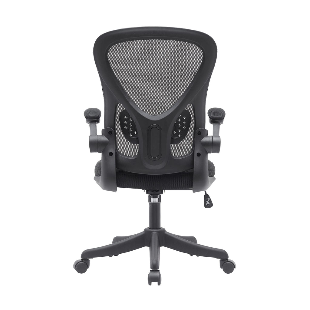 Black Swivel Rolling Office Chair | Streamlined Design, Caster Wheels