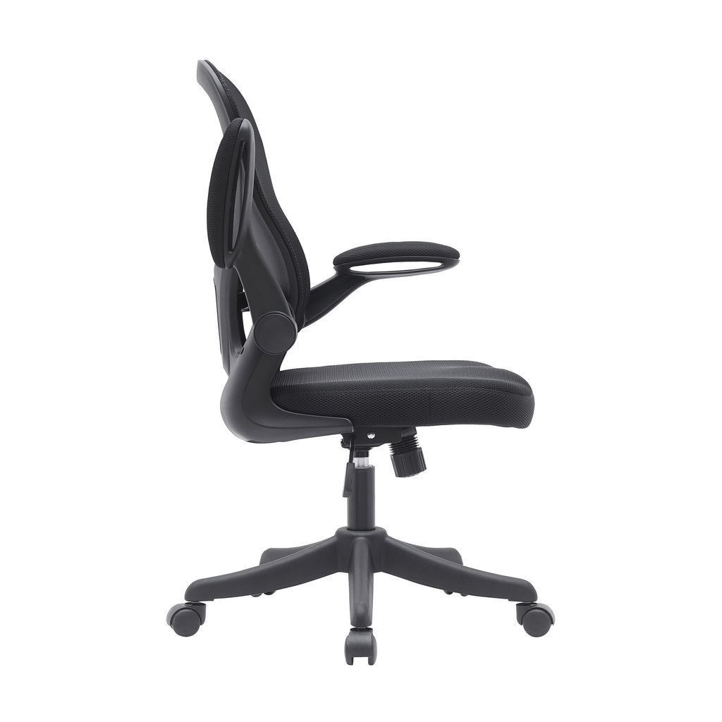 Black Swivel Rolling Office Chair | Streamlined Design, Caster Wheels