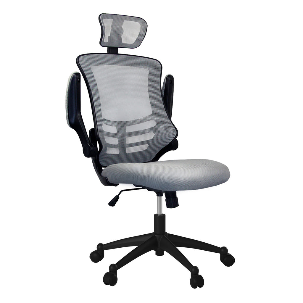 Gray Adjustable Height Executive Office Chair | Swivel, Rolling, Modern Professional Style