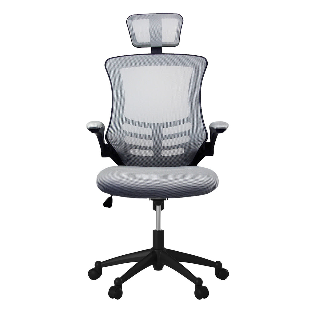 Gray Adjustable Height Executive Office Chair | Swivel, Rolling, Modern Professional Style