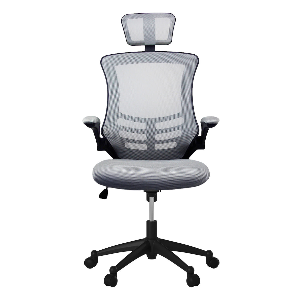 Gray Adjustable Height Executive Office Chair | Swivel, Rolling, Modern Professional Style
