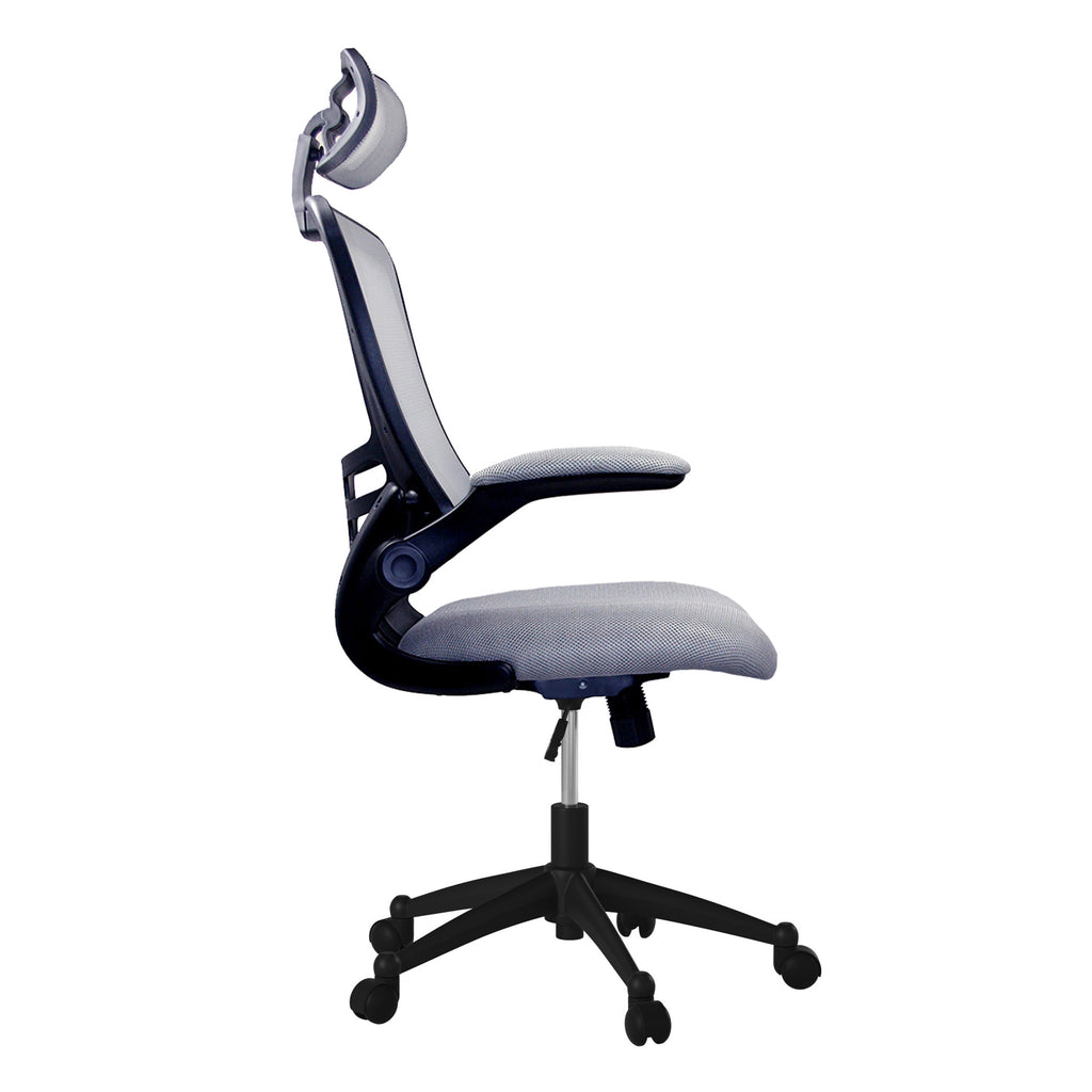 Gray Adjustable Height Executive Office Chair | Swivel, Rolling, Modern Professional Style