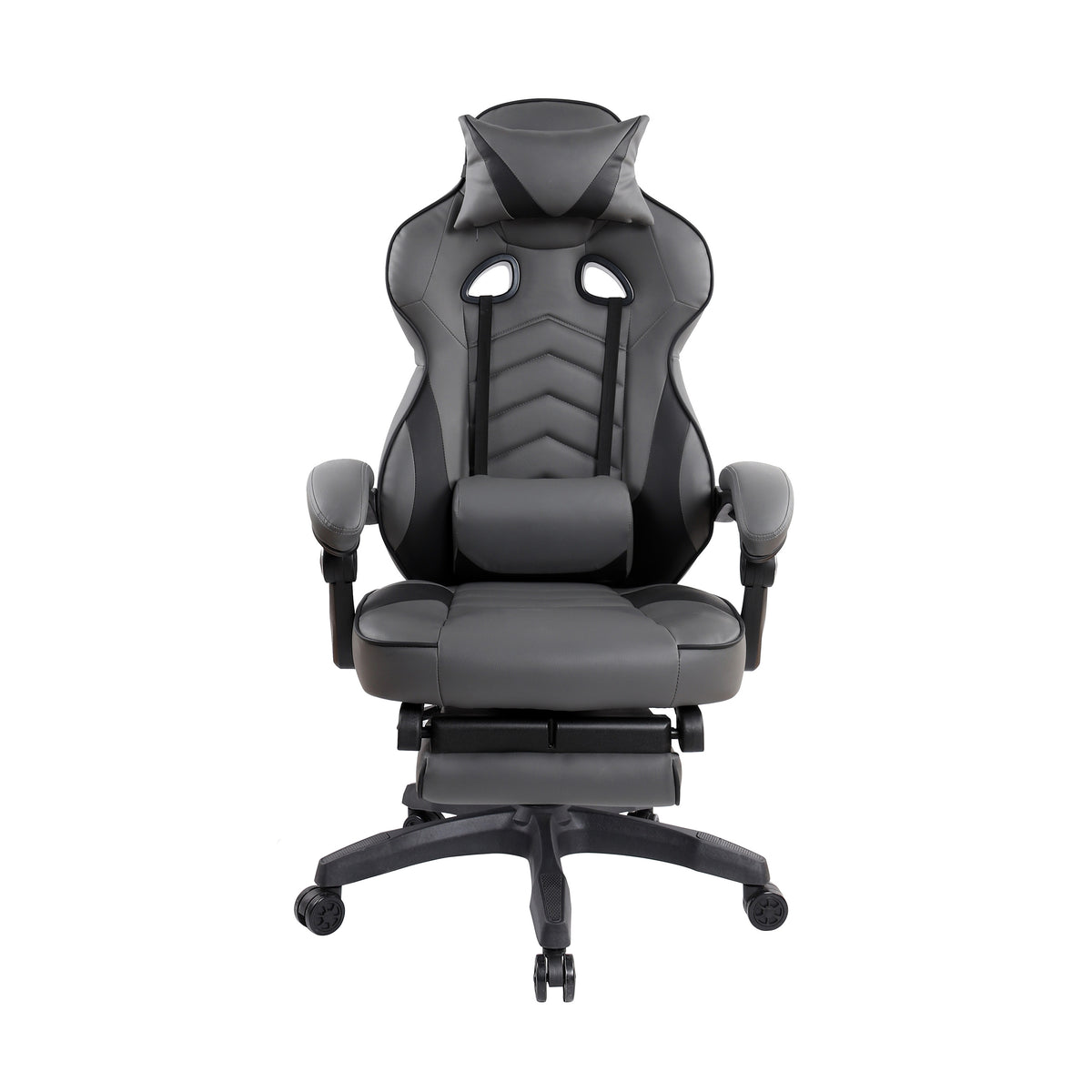 Gray Racecar Executive Office Chair | Adjustable Height, Swivel Rolling, Sport-Inspired