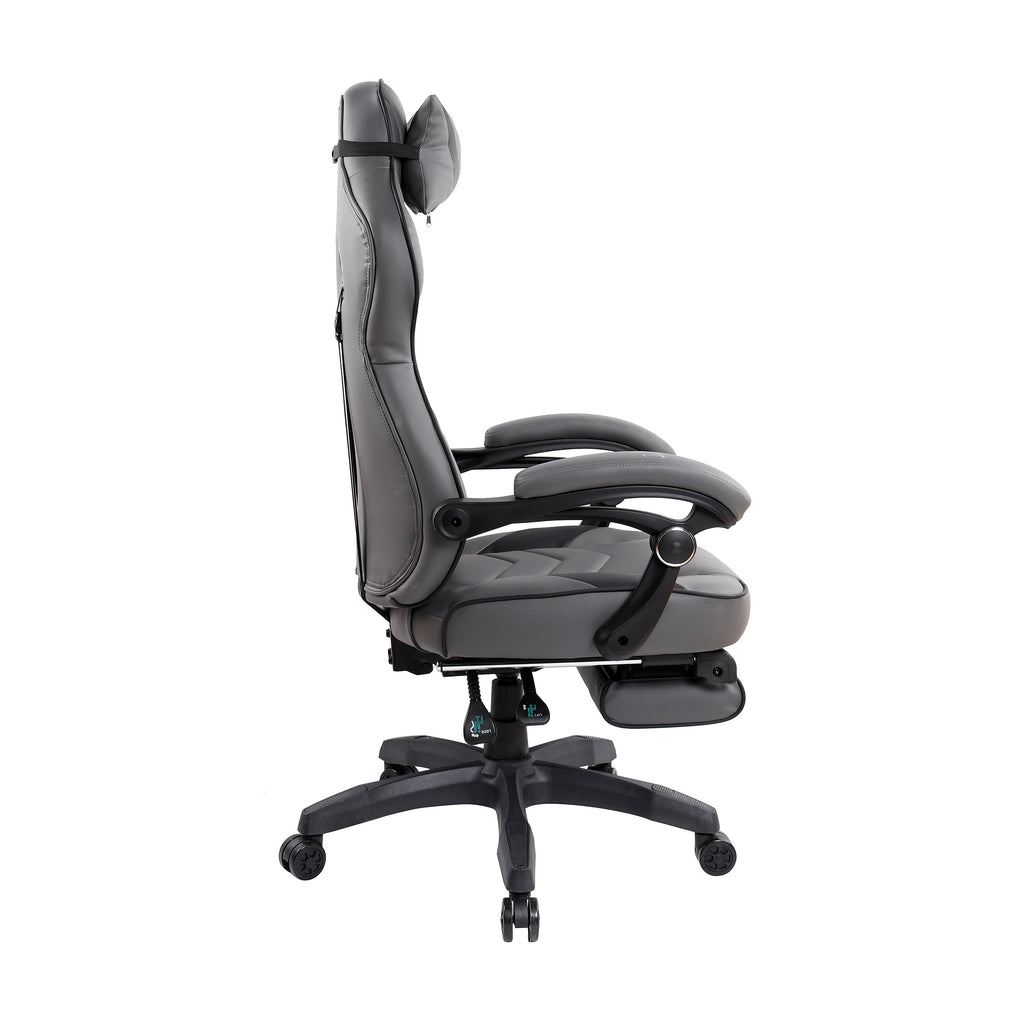 Gray Racecar Executive Office Chair | Adjustable Height, Swivel Rolling, Sport-Inspired