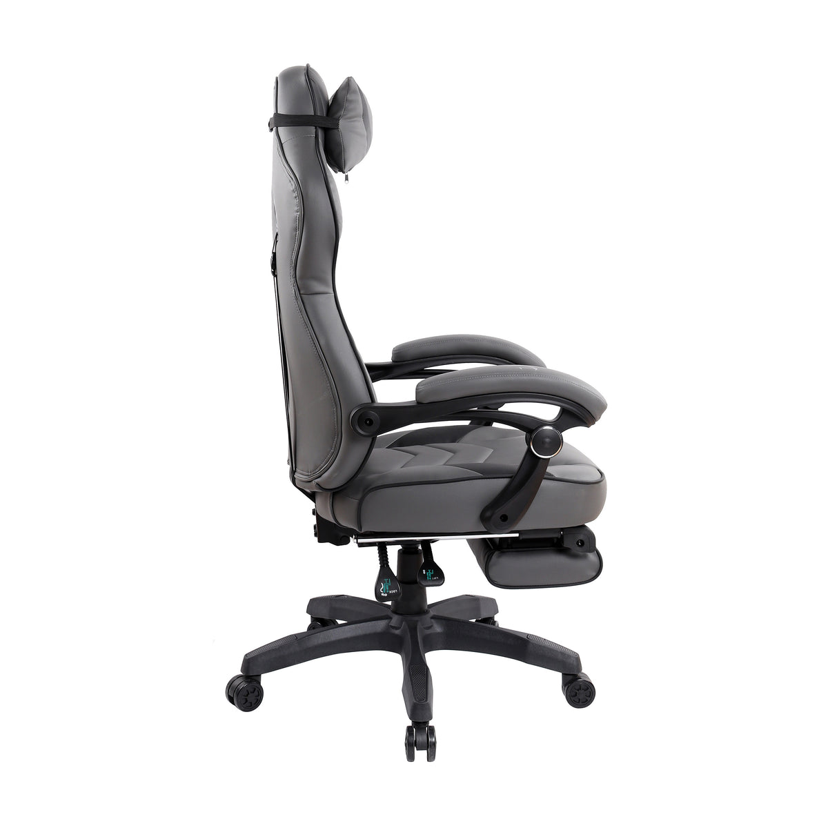 Gray Racecar Executive Office Chair | Adjustable Height, Swivel Rolling, Sport-Inspired