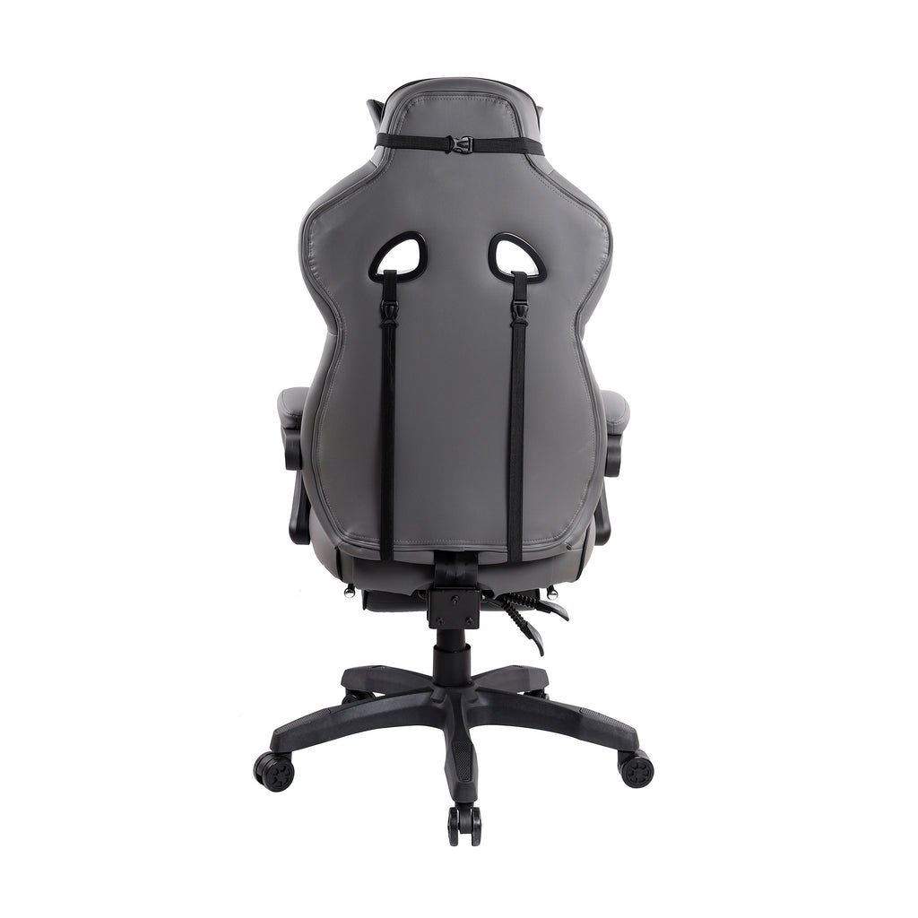 Gray Racecar Executive Office Chair | Adjustable Height, Swivel Rolling, Sport-Inspired