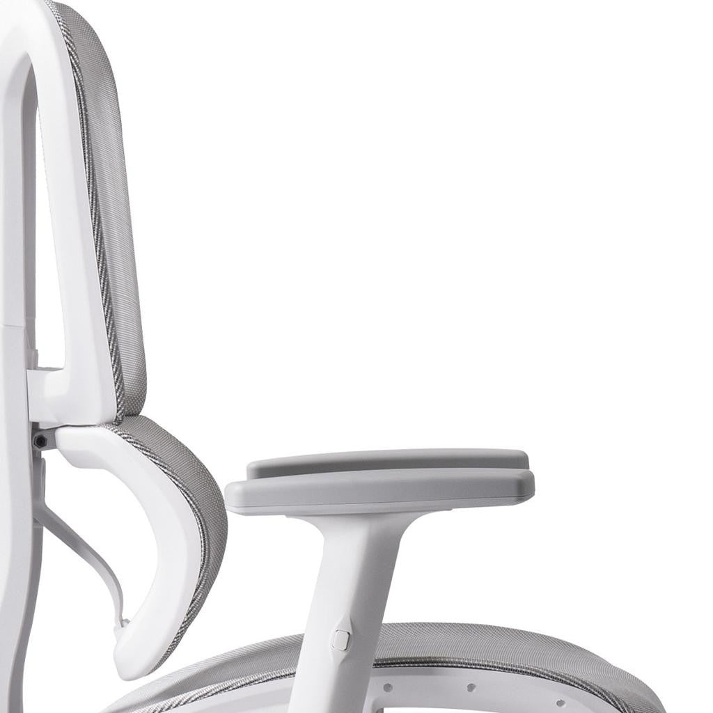 Light Gray & White Gaming Chair with Footrest | Adjustable Height, Swivel Rolling, Full Support
