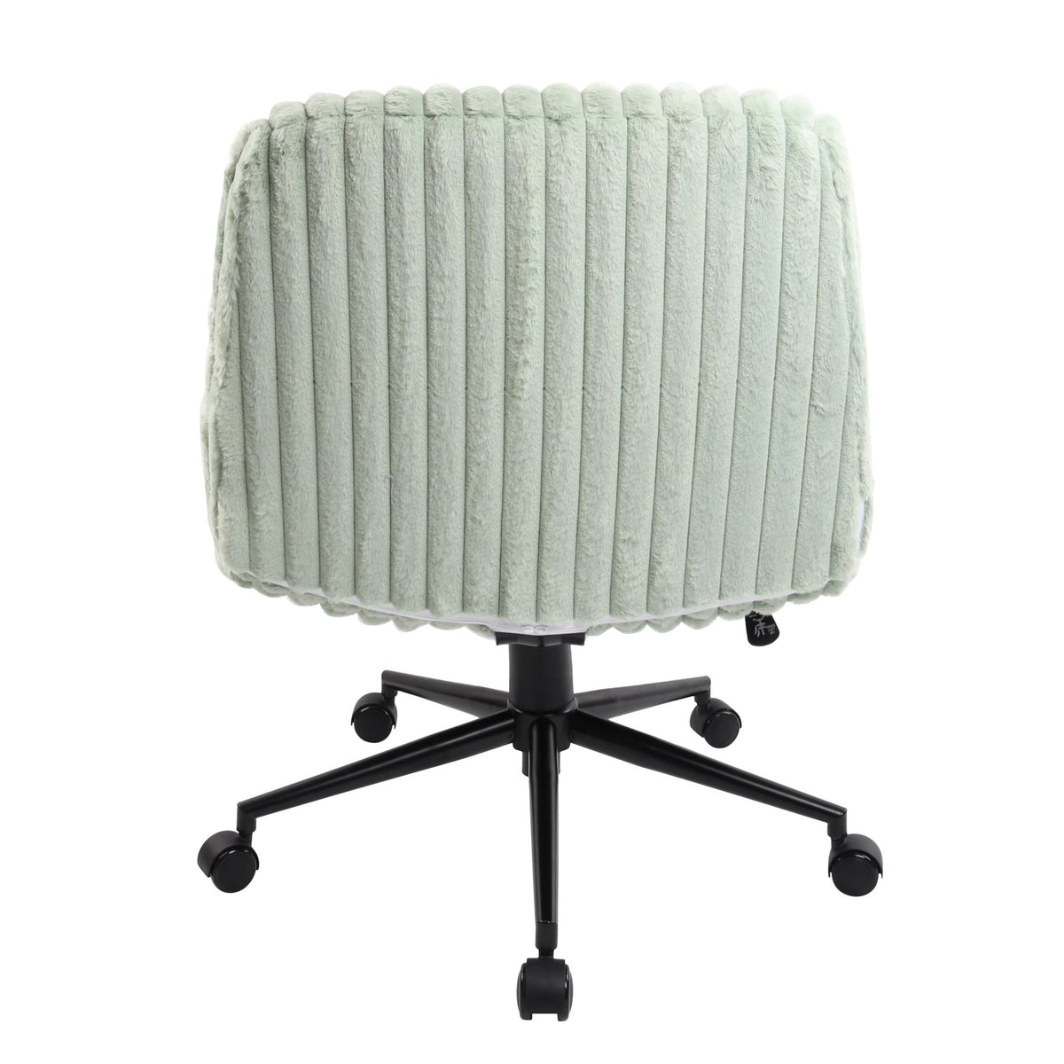 Green & Black Faux Fur Gaming Chair | Adjustable Height, Swivel Rolling, Plush Bold Design