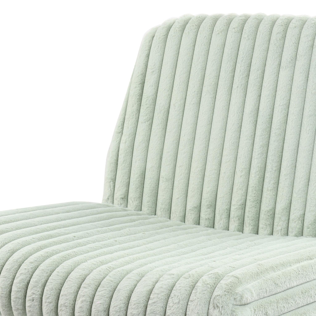 Green & Black Faux Fur Gaming Chair | Adjustable Height, Swivel Rolling, Plush Bold Design