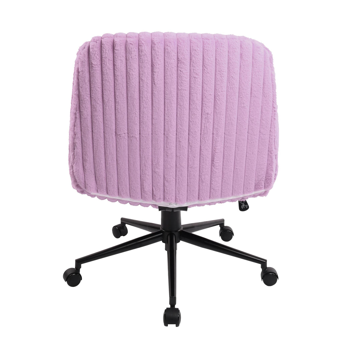 Purple & Black Faux Fur Gaming Chair | Adjustable Height, Swivel Rolling, Luxe Plush Comfort