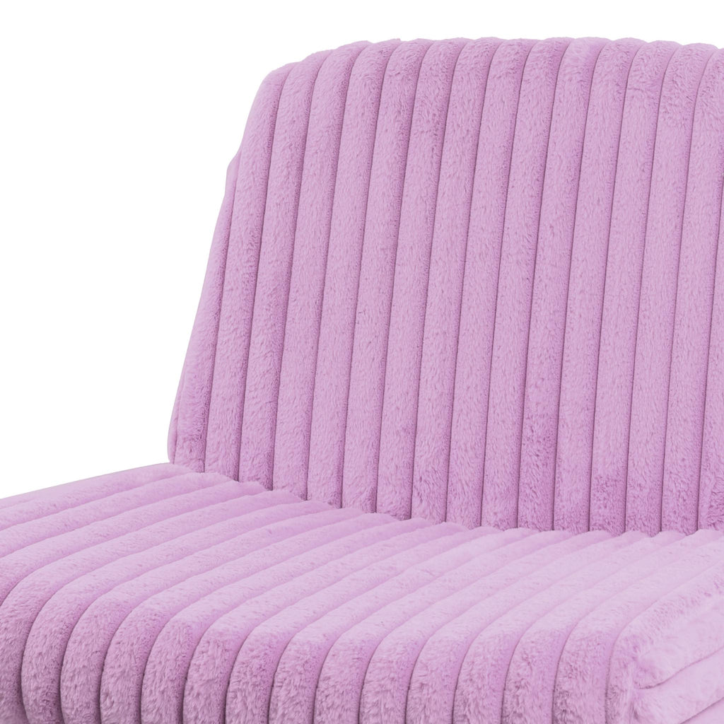 Purple & Black Faux Fur Gaming Chair | Adjustable Height, Swivel Rolling, Luxe Plush Comfort