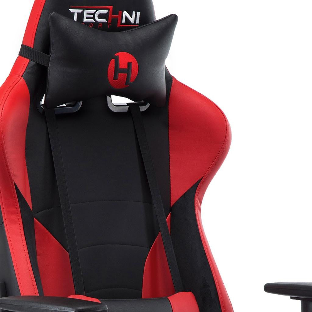 Black & Red Gaming Chair | Swivel Rolling, Bold Racing Style