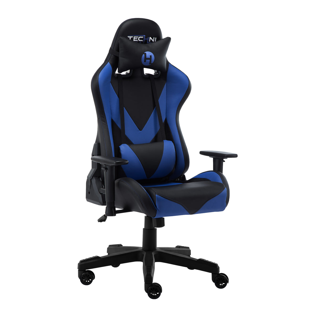 Blue & Black Gaming Chair | Swivel Rolling, Dynamic Racing Design