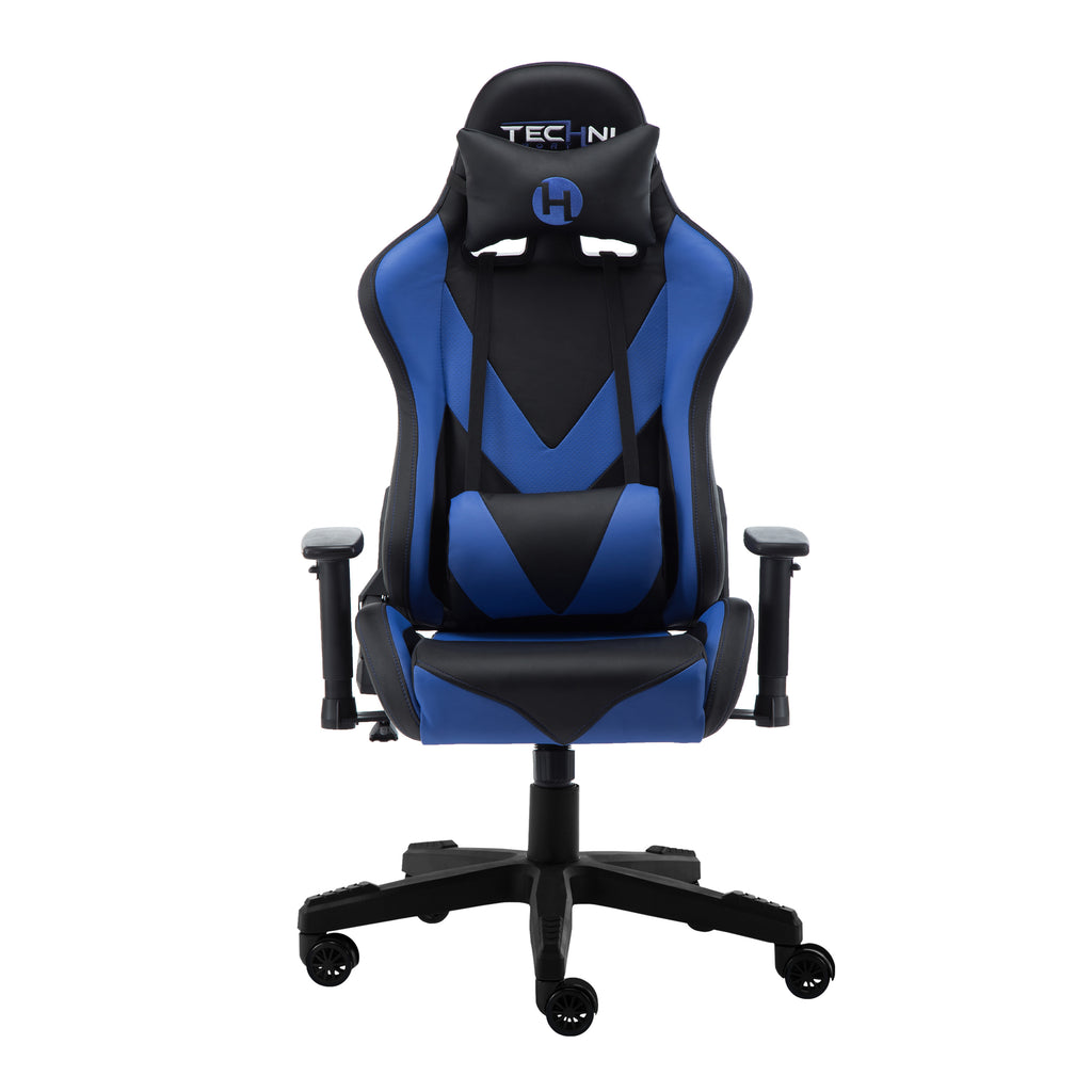 Blue & Black Gaming Chair | Swivel Rolling, Dynamic Racing Design
