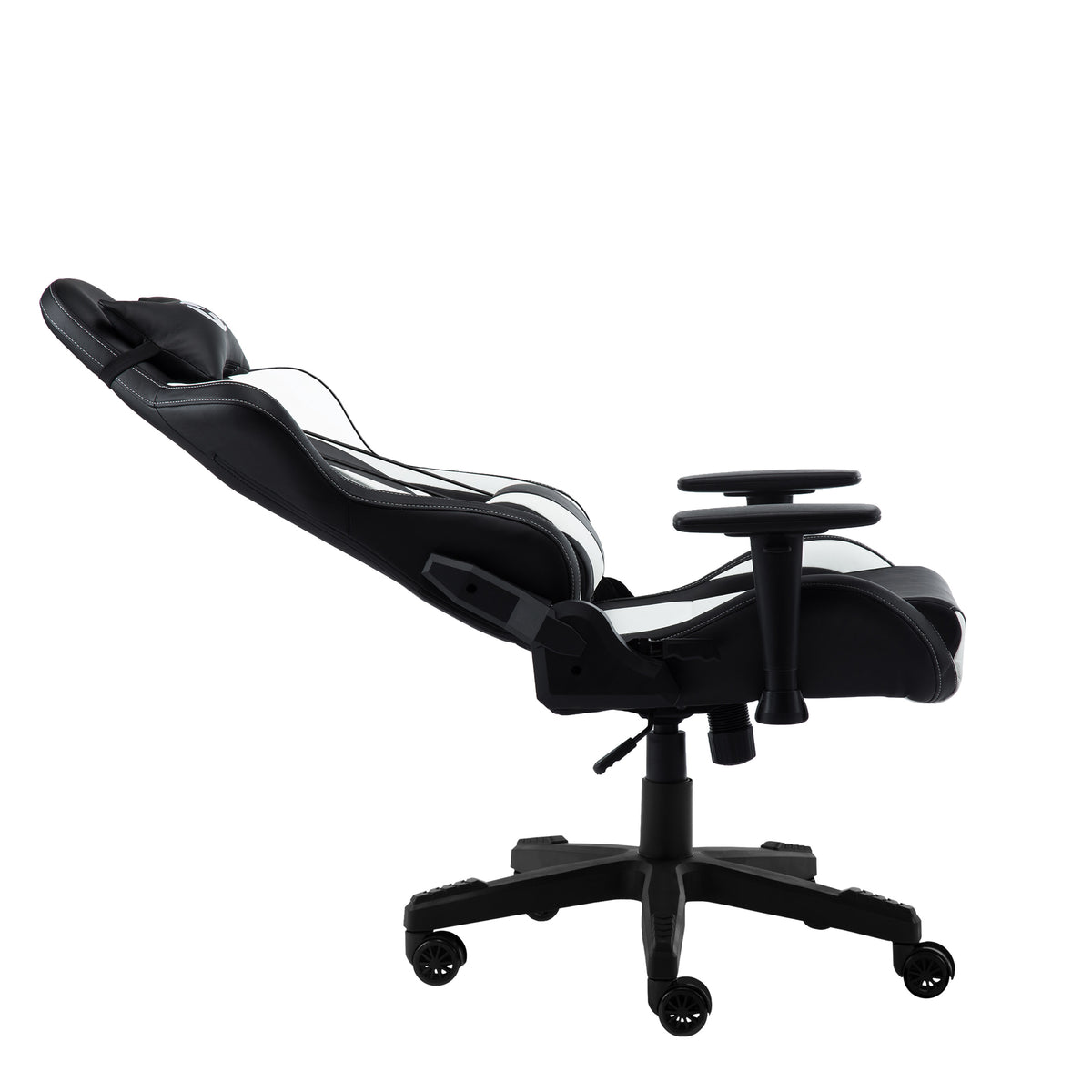 White & Black Gaming Chair | Swivel Rolling, Clean Contrast Racing Style