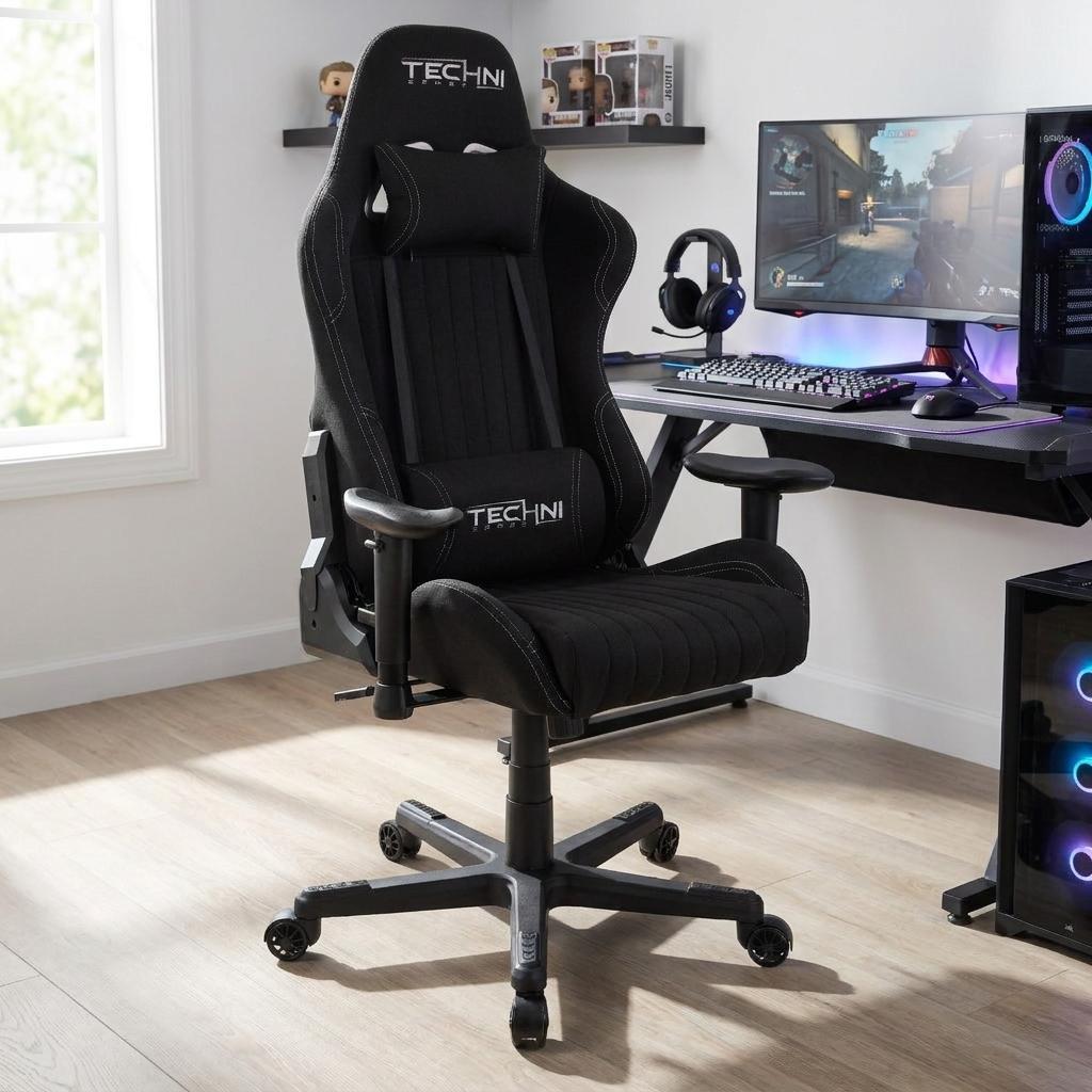 Black Swivel Rolling Gaming Chair